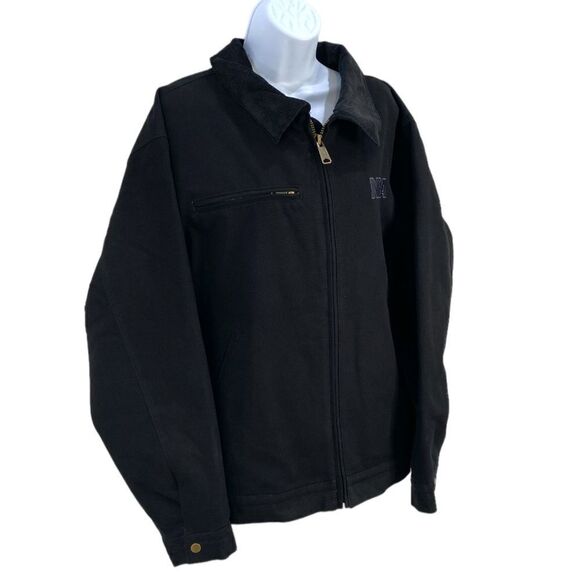 Burks Bay NRA Member Men's Jacket Black Canvas Flannel Lined Size Large - Picture 6 of 12